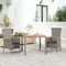 Gartentisch mit Holzplatte Grau Poly Rattan & Massivholz Akazie,jiangboyue-319549