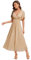 Ever-Pretty Women's Embellished Midi Evening Dress Ladies Short Sleeve line with Short Sleeve for Wedding Guest Dress Champane 14UK