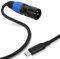 USB C auf XLR Kabel, 2m USB-Typ-C-auf-XLR-Stecker-Ausgang-Stereokabel Geflochtener Nylon-Konverteradapter für Verstärker Lautsprecher Mischpulte und Mehr (Blau, Schwarz)