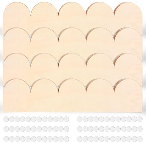 Lot de 12 Moulures Festonnées en Bois Brut 40x9cm avec Points de Colle,Jolie Garniture de Moulage pour Maison,Mur,Armoire,Étagère,Fenêtre,Porte