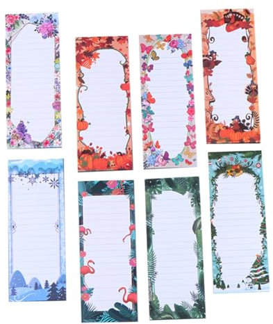 HAPINARY 8-teiliger Magnetischer Notizblock Für Kühlschrank Aus Papier Und Magnetmaterial Flüssiges Schreiben Passt Zu Verschiedenen Wohnstilen