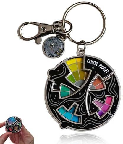 Farbzappel Emaille Pin, Farbzappellrad für Künstler, Farbe Zappel interaktiver Spinner Emaille Pin, Schlüsselbund oder Magnet, Angstlinderungsabzeichen für Frauen und Männer (A)