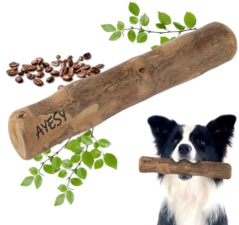 AYESY Coffee Wood Dog Chew, Dog Dental Care and Puppy Teething Chew Toys,Natural Long Lasting Coffee Wood Stick for Dogs and Puppies,L