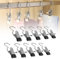 Klemmhaken, rutschfest Wäscheklammern Edelstahl, Sockenklammern, Kleiderbügel Hosen, Hangers Clothes Kleiderbügel Clip, Wäsche Haken Clip für Hosen Schuhe Handtuch, Socken (10, Schwarz)