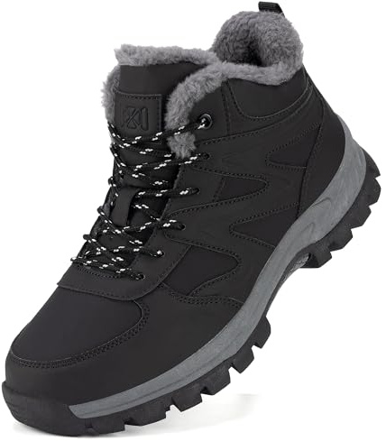 Moudn Stivali da neve da uomo leggeri foderati in pelliccia stivali invernali antiscivolo caldi per il freddo da esterno