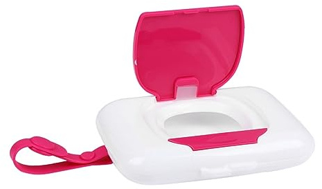 Anneome Boîte à Lingettes Humides Étui Pratique et Réutilisable en Plastique Rose Portable Nettoyage Rapide pour Bébé en Déplacement