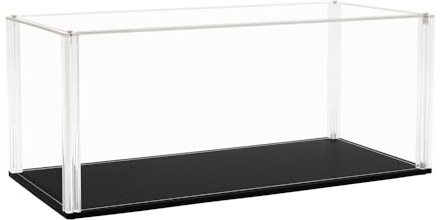 Odoria Vitrine Klare Transparente Kasten: 34 cm Breit mit Schiebetür für 1/18-Modellautos 1/24 und 1/35-Panzer - Acrylglas-Vitrine Boxhandschuhe Matchbox, Montage Erforderlich
