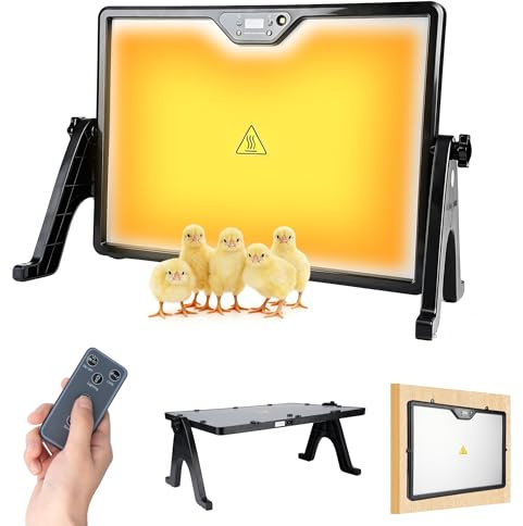 Wärmeplatte Küken 41x30cm 180W mit Thermostat und Fernbedienung, Wärmeplatte Hühner als Hühnerstall Heizung, 30–75 °C, Doppelseitige Heizplatte für Hühner Enten Geflügel Aufzucht