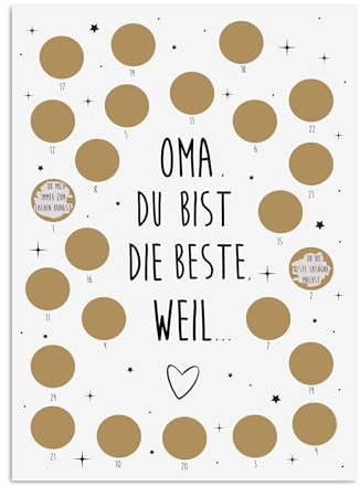 Adventskalender zum Rubbeln Weihnachtskalender (A4 OMA du bist die Beste)