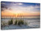 Feeby Bilder Wohnzimmer Strand Meer Dünen XXL 80x60 cm 1Teilig Schlafzimmer Flur Wandbilder Leinwandbilder Kunstdruck Wanddeko Modern Design Gras Sonnenuntergang Landschaft Natur Orange