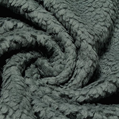 Stoff am Stück Stoff Baumwolle Plüsch Teddy grau Webpelz weich flauschig anthrazit