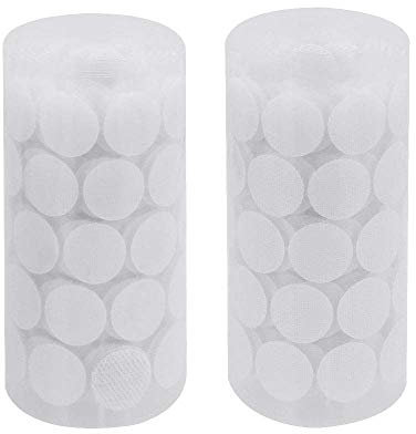 CODIRATO 250 Paar Klettverschluss Klettpunkte selbstklebend 20 mm Rund Klettband für Kunststoff, Glas, Papier, Leder, Metall, Kleidung(weiß)