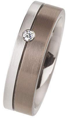 Ernstes Design Ring R86 echt Platin 960 Titan matt Brill. 0.035 ct. Qualität neu