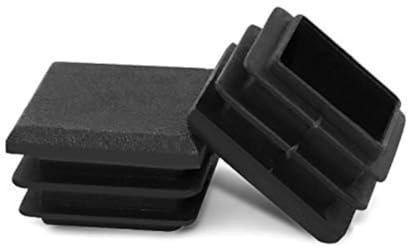 QWORK® Lamellenstopfen für Vierkantrohre, Endkappen für Rohre, Rohrstopfen Quadratisch, Stuhlbeine, Kunststoff, quadratisch, 25x25 mm, Schwarz, 20 Stück