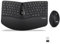 Perixx Periduo-606 Set de Clavier Compact Ergonomique et Souris Verticale sans Fil, Repose-Poignet réglable et Touches Low Profile, dpi réglable, QWERTY Espagnol