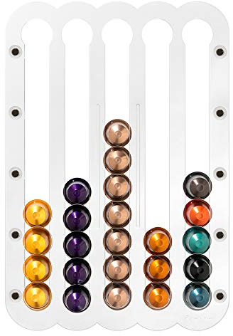 Demi's Home Magnetic Coffee Pod Holder for Nespresso Original Capsules - Suitable to be Mounted on the Fridge (Transparent)