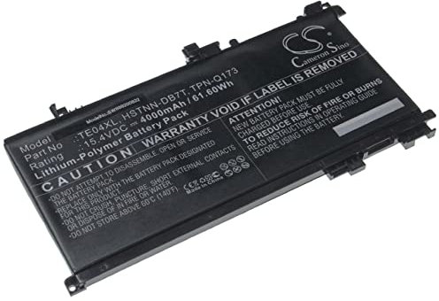 vhbw Batterie Compatible avec HP Omen 15-AX225ND, 15-AX225NF, 15-AX227NF, 15-AX228TX Ordinateur Portable Notebook (4000mAh, 15,4V, Li-polymère)