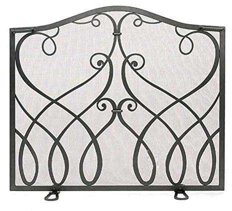 Kaminschutz ABL Single-Panel Kamin Bildschirm, Bügeleisen Kamin Dekorative Funkenschutz Net, Kinderfeuerschutztür-Zaun, 82X70CM