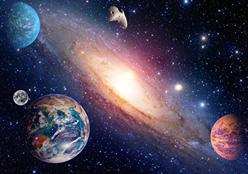 GALAXIE Fototapete VLIES-400x260 cm (079A)-Planeten Weltall Sterne Universum Astronaut Erde Planet-Inkl. Kleister-Vliestapete Bild Dekoration Wand-Dekor Moderne Motiv-Tapete Panorama Poster XXL