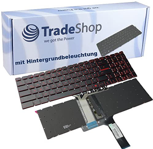 Trade-Shop Original Laptop Notebook Tastatur Keyboard Deutsch QWERTZ für MSI GT72VR 7RE Dominator Pro, 7RD Dominator Pro/ohne Rahmen, mit Backlight