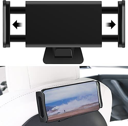 XTAUTO Cell Phone Tablet Car Mount Holder Compatible with 2016-2023 Tesla Model 3/Y Headrest Mount Back Seat Cellphone Tablet Stand Cradle Tesla Model 3/Y Accessories Upgrade