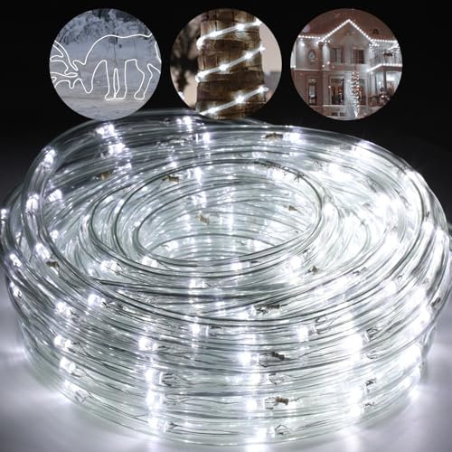 Lospitch 20m LED Lichtschlauch Außen IP20 Lichterschlauch Kaltweiß 480 LED Schlauch, Schwarz Controller mit Memory-Funktion, für Deko, Party, Feier, Hochzeit, Garten
