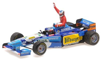 Minichamps 517950601 1:43 Benetton Renault B195-Michael Schumacher-Canadian GP 1995 mit Alesi Figur Sammlerstück Miniaturauto, Mehrfarbig