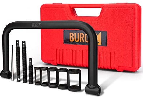 Valve Spring Compressor 10-piece, Automotive Small Engine Valve Spring Compressor, C-clamp Service kit, with Pusher Adapters, Extension Rods and Hand level for Motorcycle, Car, ATV