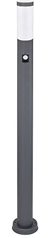 etc-shop Wegeleuchte Bewegungsmelder Pollerleuchte außen Gartenlampen anthrazit LED Standleuchte Terrasse Balkon, Edelstahl, 6W 806lm warmweiß, DxH 12,7x110cm