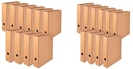 Original Falken 10er Pack Vegan-Ordner Pure Nature. 8 cm breit DIN A4 Braun Aktenordner Briefordner & Falken 10er Pack Vegan-Ordner Pure Nature. 5 cm breit DIN A4 Braun Aktenordner Briefordner