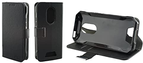 caseroxx Bookstyle Handytasche für Doogee S51 in schwarz – Klapphülle aus Kunstleder mit Kreditkartenfächern, Magnetverschluss, Standfunktion & Rundumschutz für Display und Gehäuse