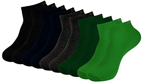 ONE STRANGE ROCK Herren Damen Sneaker Socken 5, 10, 15, 20, 30 Paar, Farbe:Schwarz/Blau/Grau/Grün - 5er Pack, Größe:43-46
