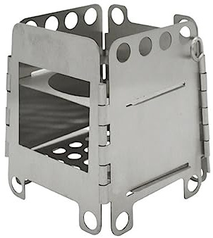 NUZAMAS Camping Stove Stainless Steel Folding Wood Stove Portable Backpacking Alcohol Stove for Outdoor Camping Backpacking Hiking Picnic