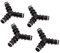 Mivos Lot de 4 raccords de tuyau en Y pour le raccordement de tuyaux d'eau - Raccord en Y pour tuyau d'arrosage - Fabriqué en plastique recyclé à 90%