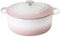 EDGING CASTING Cocotte en fonte émaillée avec couvercle, 7 litres, pour la cuisson du pain, la cuisine, blanc/rose