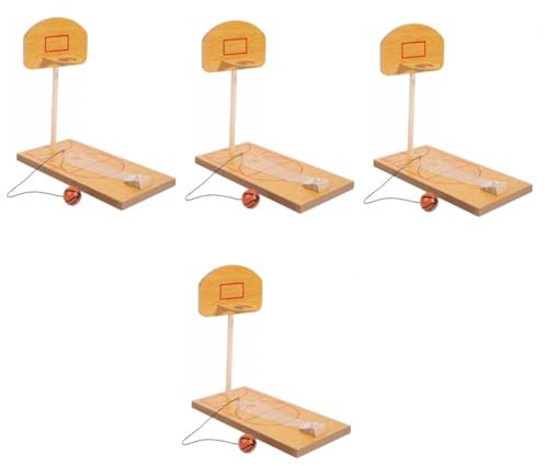 TOYANDONA 4 Sätze Desktop-Basketballspielzeug Spielzeuge Entwässerungskorb kinderspielzeug Basketball-Schreibtischspiel Basketball-Brettspiele hölzern Basketballkorb Reisen Holz