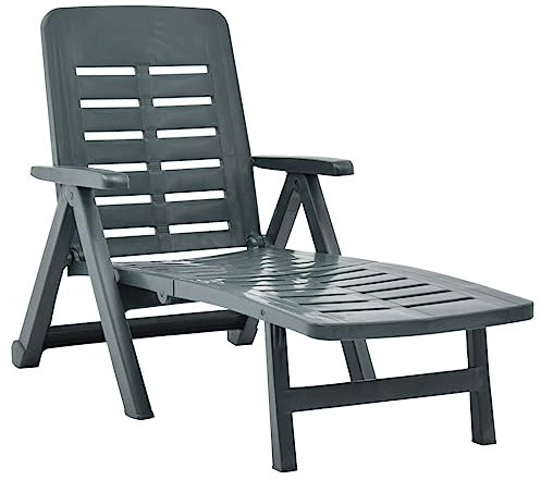 KTHLBRH Outdoor-Liege Sonnenstuhl Gartenliege Strandliege Klappliege Kunststoff Grün für Gärten, Pools, Terrassen
