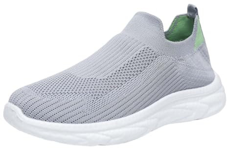 UnoSheng Stivali estivi, leggeri, per il tempo libero, da uomo, morbidi, comodi, scarpe sportive, traspiranti, senza lacci, alla moda, estive, da uomo, in rete, comodi, grigio., 40 EU