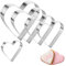 5 unidades de moldes con forma de corazón y galletas, moldes para galletas, acero inoxidable, juego de cortadores de galletas en forma de corazón, diferentes tamaños, para terrazas