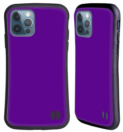 Head Case Designs Violett Blockfarben Hybride Handyhülle Hülle Huelle kompatibel mit Apple iPhone 12 / iPhone 12 Pro