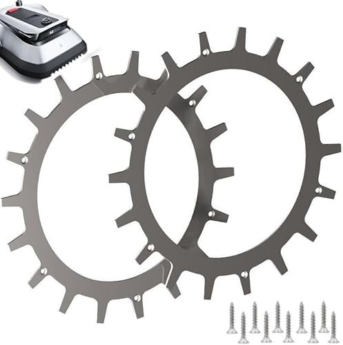 Spikes für Ecovacs Goat – Edelstahl -Gesenkte Schraubenlöcher-Entgratet- 12x Edelstahl Schrauben- Traktionsverbesserung für Mähroboter – Rasenmäher Roboter Aussendurchmesser 235 mm