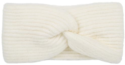 styleBREAKER Damen Strick Stirnband mit Twist Knoten und Rippenmuster einfarbig, warmes Winter Haarband, Headband 04026072, Farbe:Creme