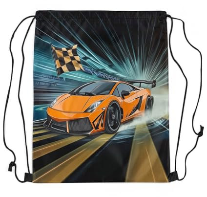 jejeloiu Dragon Turnbeutel, 33 x 39,9 cm, Drachen-Rucksack mit Kordelzug, traditionelle Kultur, Kordelzugbeutel, Tier, wasserdichte Tasche, Orange/Abendrot im Zickzackmuster (Sunset Chevron