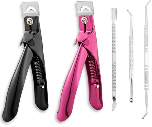 2 Stück Nagelknipser Gelnägel, Nagelknipser für Kunstnägel Edelstahl Maniküre Tip Cutter Professionelle Nail Cutter Nagelhautschieber für Künstliche Nägel