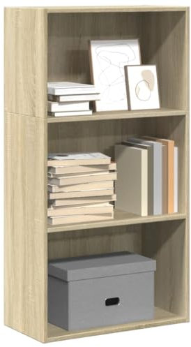 Myheimly Bücherregal Standregal Aktenregal Wandregal Raumteiler Regal Raumtrenner Büroregal Mehrzweckregal Sonoma-Eiche 60x30x114 cm Holzwerkstoff