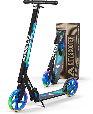 Apollo Phantom Pro City Scooter - XXL-Räder, faltbar, höhenverstellbar, Tretroller für Erwachsene, Kinder und Jugendliche, kompakter City-Roller