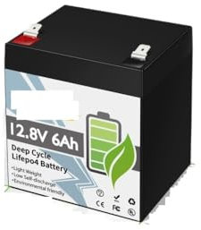 12V 12Ah LiFePO4 LiFePO4 Lithium Iron Phosphate Battery Built-in BMS High-performance Battery Suitable for children's scooters, boats, motorcycles High-efficiency and durability(12.8V 6Ah)