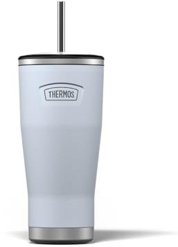 Thermos - Stainless Steel Harebell Blue Icon Straw Cup (710ml) BPA Free Metal Water Bottle with Straw, Reusable Gym Bottle, 22hrs Cold Drinks Flask