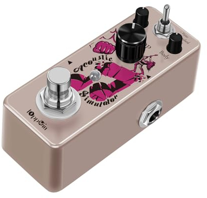 IOppWin Acoustic Guitar Simulator Pedal - Electric-to-Acoustic Conversion, 3 Cabinet Modes (Piezo/Standard/Jumbo), Metal Housing, True Bypass