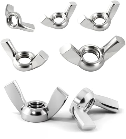 25 Stück Flügelmutter M5 – Edelstahl Schmetterlingsmuttern DIN 315 – Rostfreie Hand Flügelmutter für Flügelschraube, Flügelmuttern Sortiment für DIY, Maschinen, Möbel (Silber M5)